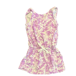 Cat & Jack Purple Tie-Dye Kids One Piece Romper with Crisscross Back Size 5T